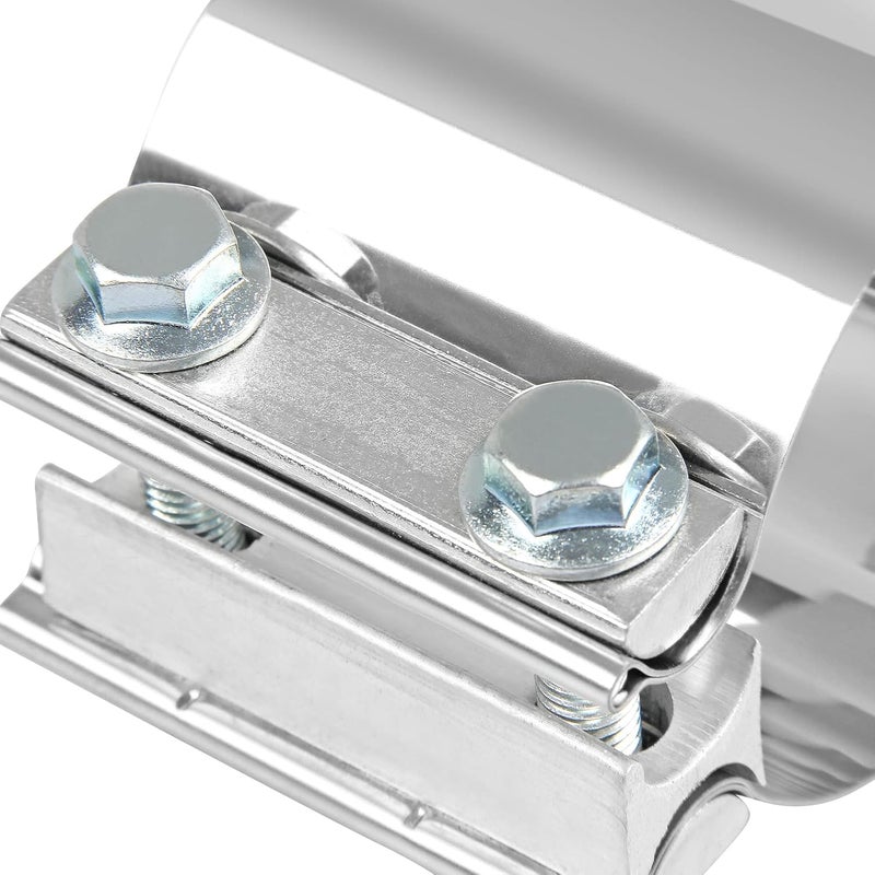 DOCAS 3 Inch 2 x Butt Joint Exhaust Band Clamp Sleeve Stainless Steel 2pcs - Image 5